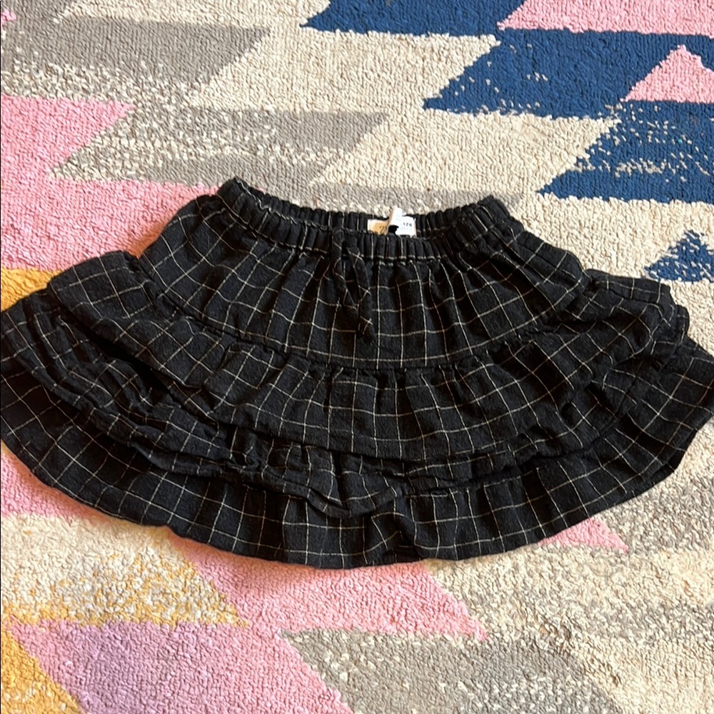ZARA Checkered Ruffle Skirt